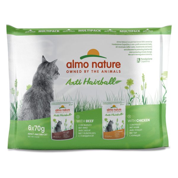 70g Anti Hairball mix 12x kana & 12x nauta Almo Nature Holistic kissa