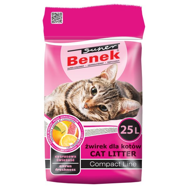 Super Benek Compact Citrus Freshness -kissanhiekka 25l