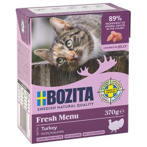 6x370g Tetra Chunks in Jelly, kalkkuna Bozita kissan märkäruoka