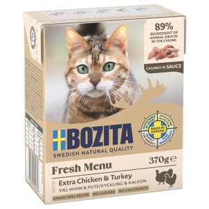 6x370g Chunks in Gravy kana & kalkkuna Bozita kissan märkäruoka
