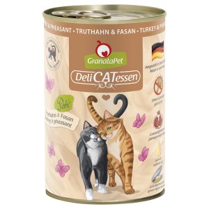 24x400g DeliCatessen kalkkuna & fasaani Granatapet kissan märkäruoka