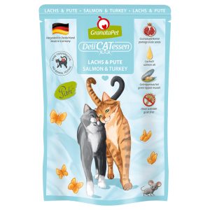 24x85g DeliCatessen Pouch lohi & kalkkuna Granatapet kissanruoka