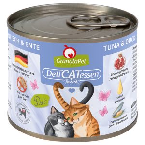24x200g DeliCatessen tonnikala & ankka Granatapet kissan märkäruoka