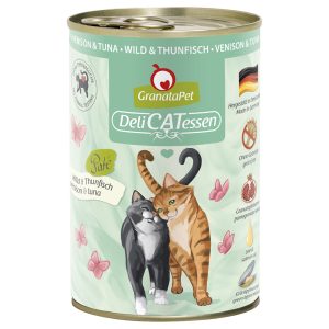 24x400g DeliCatessen riista & tonnikala Granatapet kissan märkäruoka