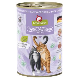 24x400g DeliCatessen ankka & siipikarja Granatapet kissan märkäruoka