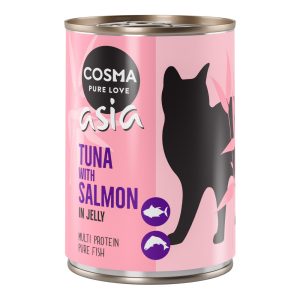 Cosma Asia hyytelössä -säästöpakkaus 24 x 400 g - tonnikala & lohi