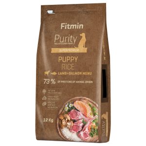12kg Dog Purity Rice Puppy lammas, lohi, karitsanliha Fitmin