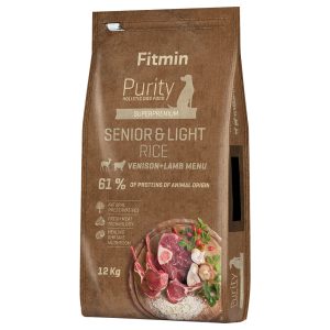 12kg Dog Purity Senior & Light riisi, riista, lammas Fitmin
