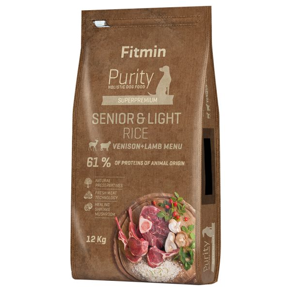 12kg Dog Purity Senior & Light riisi, riista, lammas Fitmin