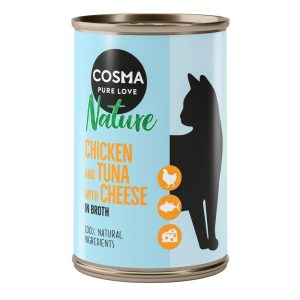 6x140g Nature kana, tonnikala & juusto Cosma kissan märkäruoka