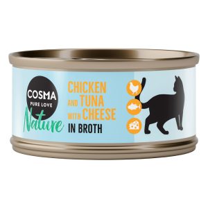 6x70g kana, tonnikala & juusto Cosma Nature kissanruoka
