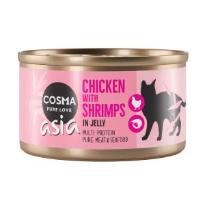 6x85g Asia hyytelössä kana & katkaravut Cosma kissan märkäruoka