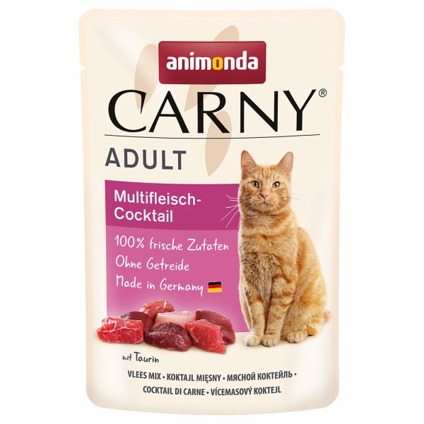 24 x 85 g Animonda Carny Pouch lihalautanen kissan märkäruoka