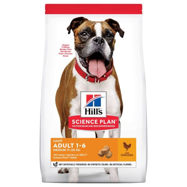 14kg Hill's Science Plan Adult 1-6 Light Medium Chicken koiranruoka