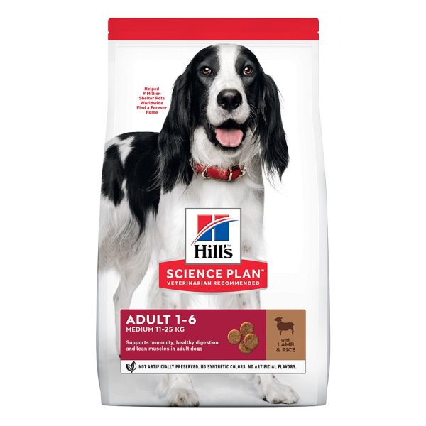 2x14kg Hill's Science Plan Adult 1-6 Medium Lamb & Rice koiranruoka