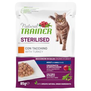 12x85g Adult Sterilised kalkkuna Natural Trainer kissan märkäruoka