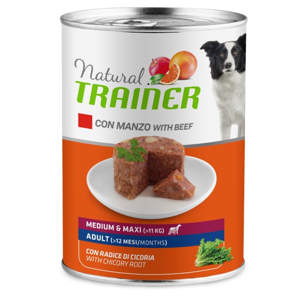 6x400g Medium & Maxi Adult naudanliha Natural Trainer