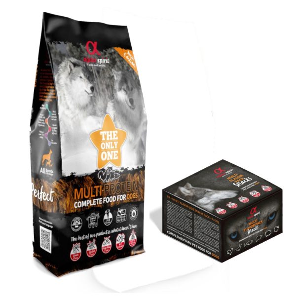 12kg The Only One Multiprotein + Snacks Mixbox Alpha Spirit koiranruoka