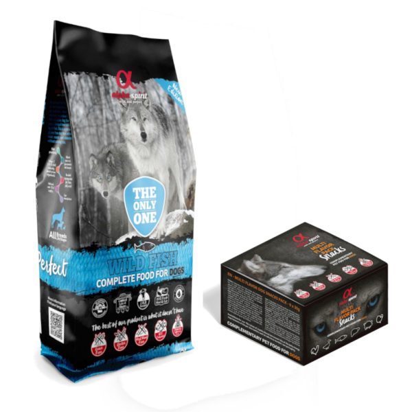 12kg The Only One Wild Fish + Snacks Mixbox Alpha Spirit koiranruoka