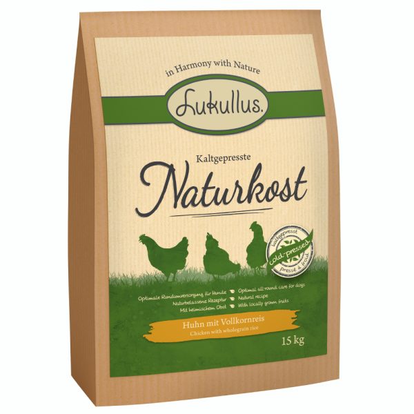 15 kg kana & täysjyväriisi Lukullus Naturkost koiranruoka
