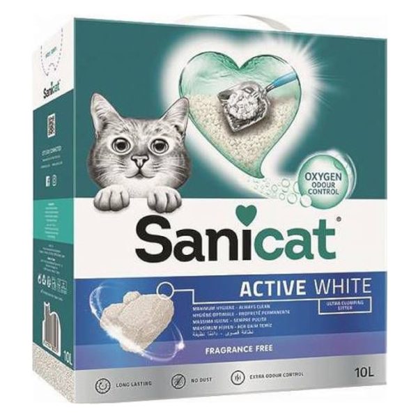 Sanicat Active White -kissanhiekka 10l
