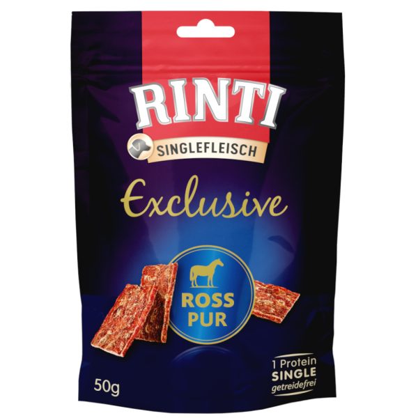 3 x 50 g RINTI Exclusive Snack hevonen koiranruoka