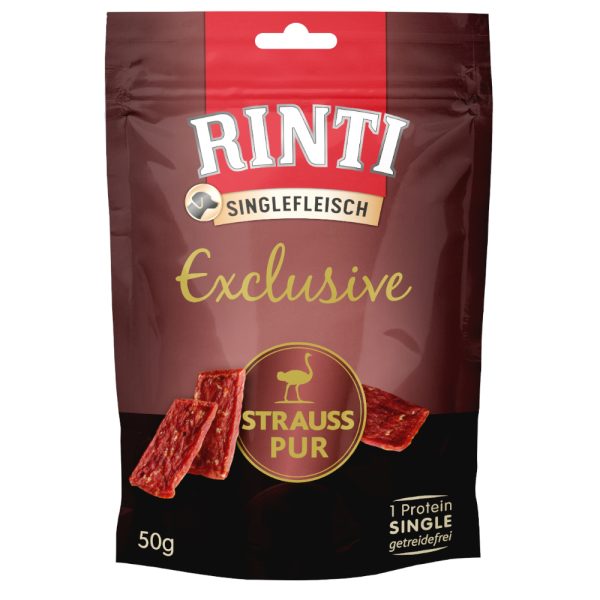 3 x 50 g RINTI Exclusive Snack strutsi koiranruoka
