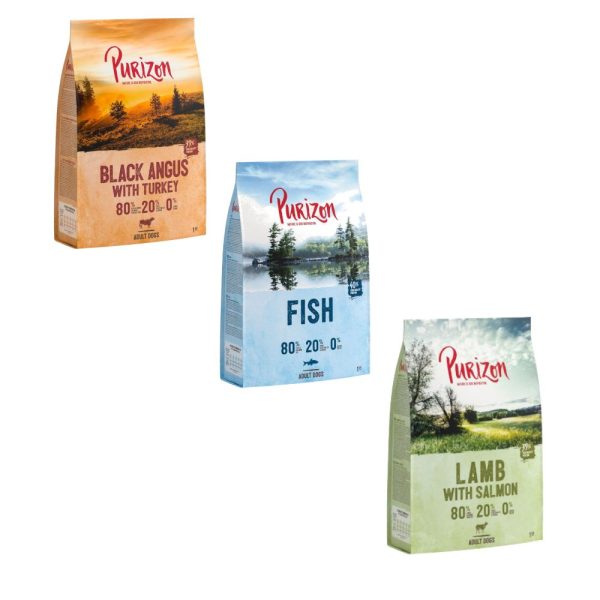 3x1kg Purizon viljaton kokeilupakkaus koiranruoka