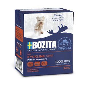 12 x 370g kana Bozita Chunks in Jelly koiranruoka