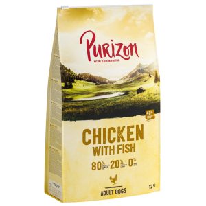 12 kg Purizon -kuivaruokaa erikoishintaan! - Adult Chicken with Fish