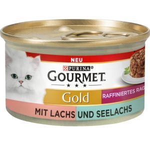 12x85g Gold Ragout lohi ja seiti Gourmet Kissanruoka