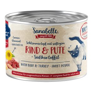 6 x 180g nauta & kalkkuna Sanabelle All Meat kissanruoka