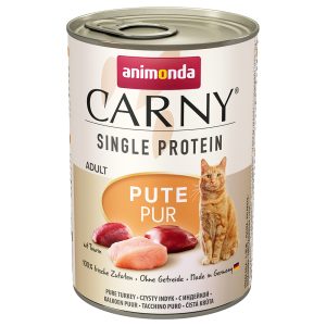 6 x 400 g Animonda Carny Single Protein Adult kalkkuna kissan märkäruoka