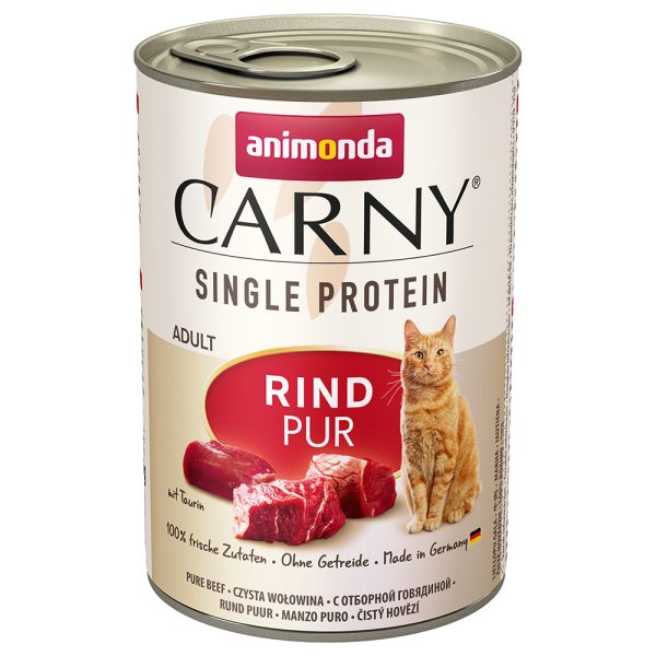 6 x 400 g Animonda Carny Single Protein Adult nauta kissan märkäruoka