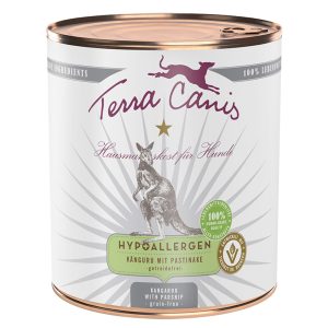 6 x 800 g kenguru & palsternakka Terra Canis Hypoallergen koiranruoka