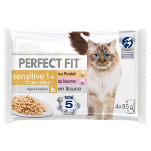52 x 85 g Sensitive Sterilise Adult 1+ kana & lohi Perfect Fit kissanruoka