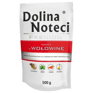 10x500g Dolina Noteci Premium, naudanliha, koiran märkäruokaa