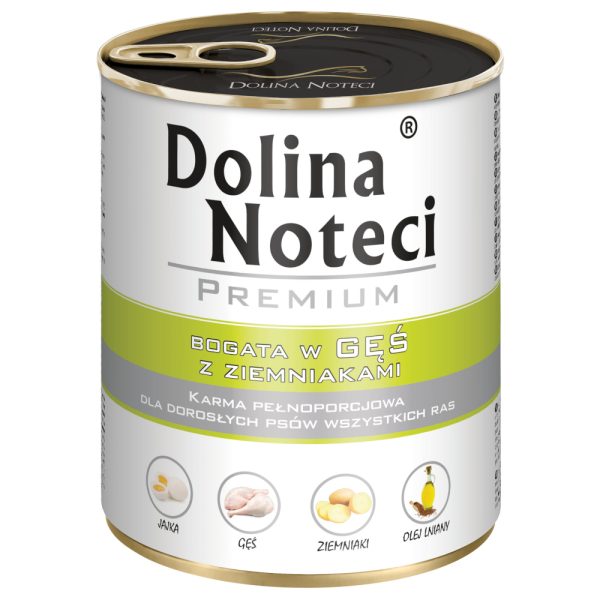 12 x 800 g Dolina Noteci Premium, hanhi perunoiden kanssa, koiran märkäruoka