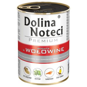 24x400g Dolina Noteci Premium, naudanliha, koiran märkäruokaa