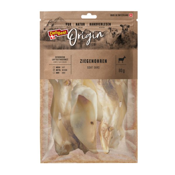 4x80g Origin vuohenkorvat DeliBest koiralle