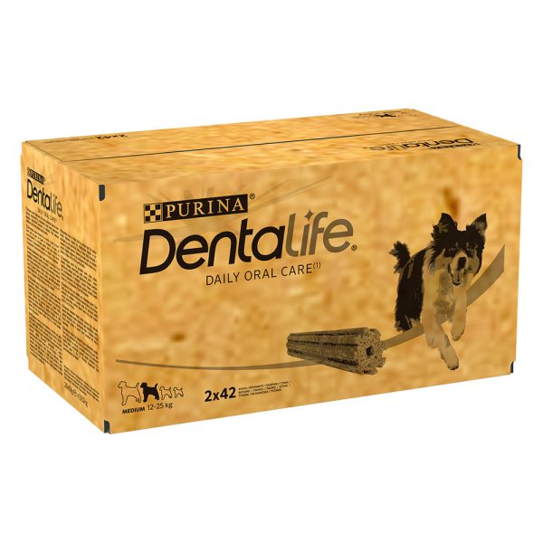 2 x 84 tikkua (56 x 69 g) Purina Dentalife hammashoitoherkut keskikokoisille koirille (12-25 kg)