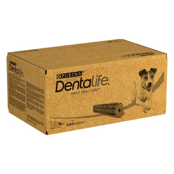 108 tikkua  (36 x 49 g) Purina Dentalife hammashoitoherkut pienille koirille (7-12 kg)