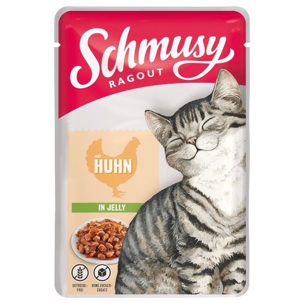 22x100g Schmusy Ragout in Jelly kana kissan märkäruoka