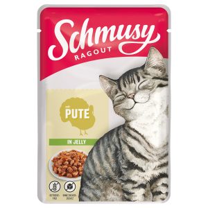 22x100g Schmusy Ragout in Jelly kalkkuna kissan märkäruoka