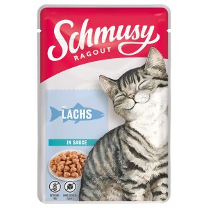 22x100g Schmusy Ragout in Sauce lohi kissan märkäruoka