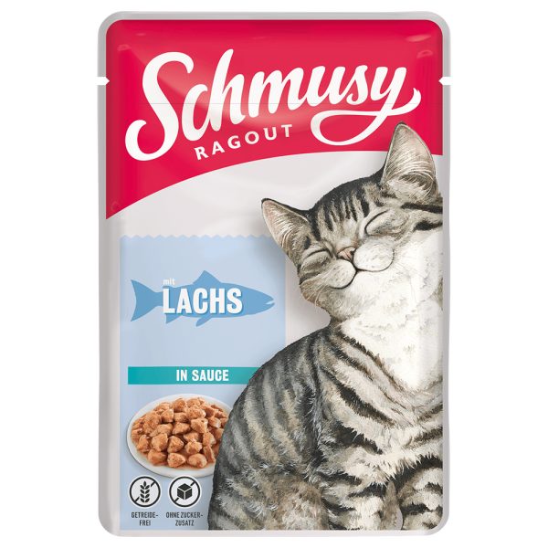 22x100g Schmusy Ragout in Sauce lohi kissan märkäruoka