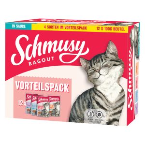 12x100g Schmusy Ragout in Sauce lajitelma kissan märkäruoka