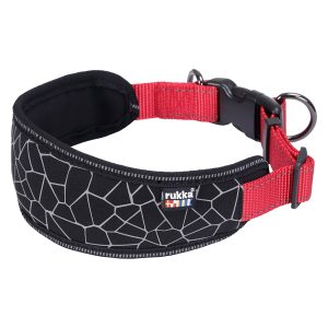 Rukka® Cube Soft -kaulapanta, punainen/musta M-koko: 30-50cm kaulanympärys, L25 mm koira