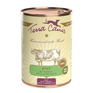 6x400g Classic nautaa ja porkkanaa, omenaa & luonnonriisiä Terra Canis