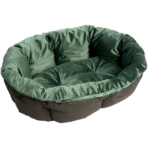Ferplast Sofà -päällinen vihreä sametti Ferplast Siesta Deluxe -koirankoriin kokoa 10